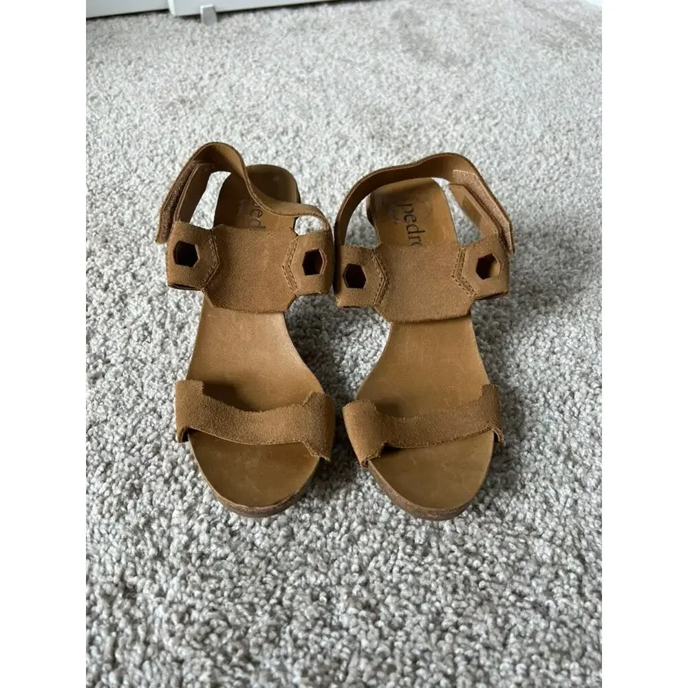 Pedro Garcia Spain Brown Suede Cutout Heeled Sandals Size 8 Designer Y2K Boho
